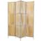 Light Brown Rattan Handmade Hinged Foldable Partition 4 Panel Room Divider Screen with Wrapped Seagrass Design 63" x 1" x 71"